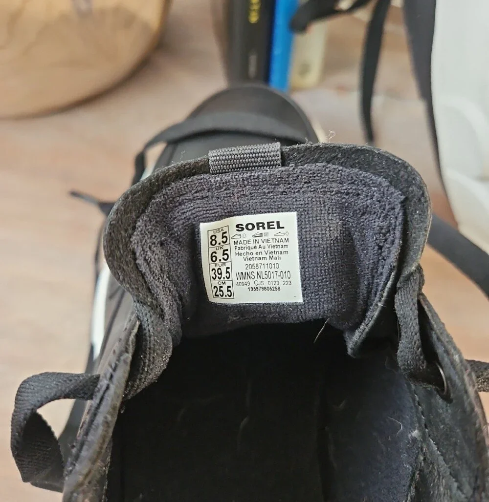 Sorel Black Leather Platform Lace-Up Sneakers